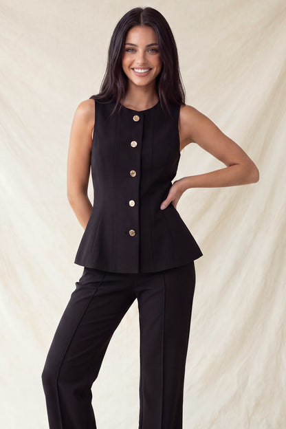 DT 1986 - Gold Accent Peplum Vest