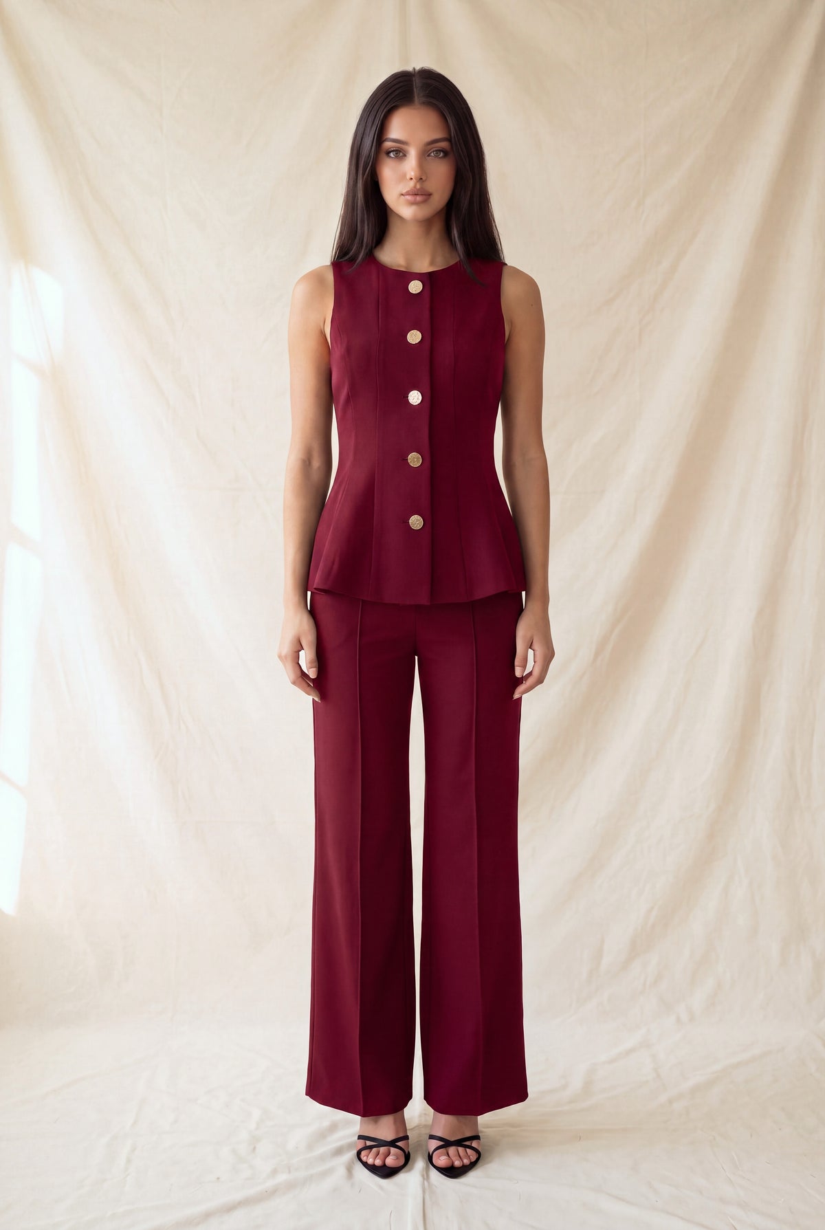 DT 1986 - Gold Accent Peplum Vest