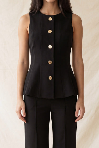 DT 1986 - Gold Accent Peplum Vest
