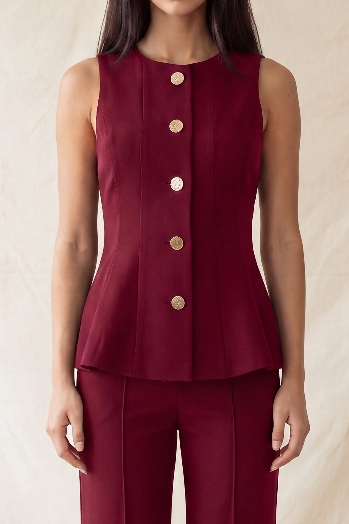 DT 1986 - Gold Accent Peplum Vest