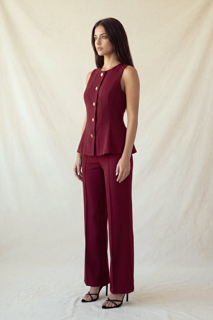 DT 1986 - Gold Accent Peplum Vest