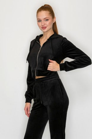 SET 116 - Velour Zip Up Hoodie