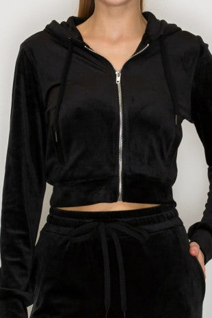SET 116 - Velour Zip Up Hoodie