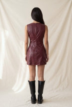 DD 1485 - Faux Leather A-Line Mini Dress