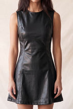 DD 1485 - Faux Leather A-Line Mini Dress