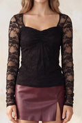 DT 1990 - Open Back Long Sleeve Lace Top