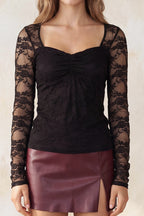 DT 1990 - Open Back Long Sleeve Lace Top