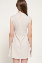 CD 3767 - High Neck A-Line Mini Dress