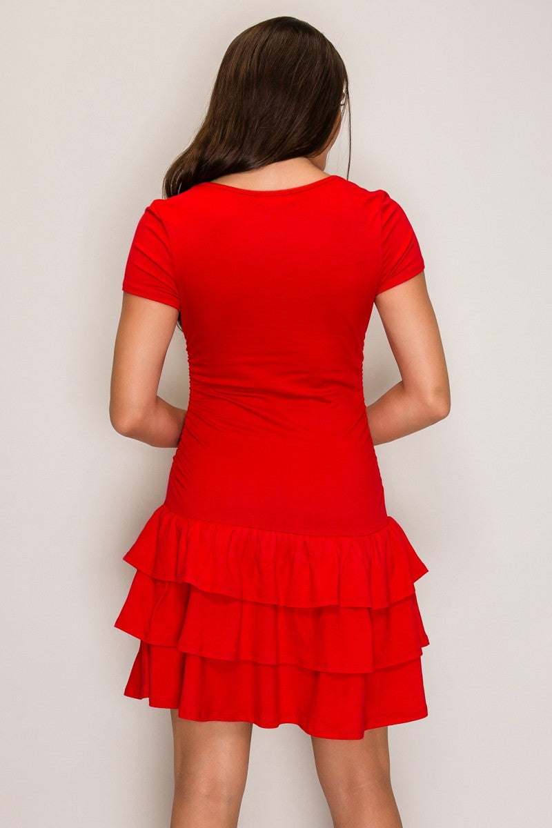 CD 3754 - Three Tier Ruffled Mini Dress