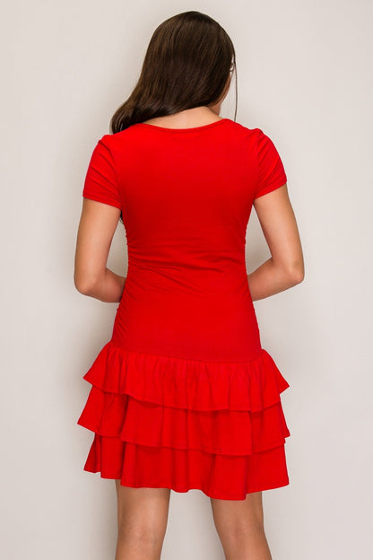 CD 3754 - Three Tier Ruffled Mini Dress