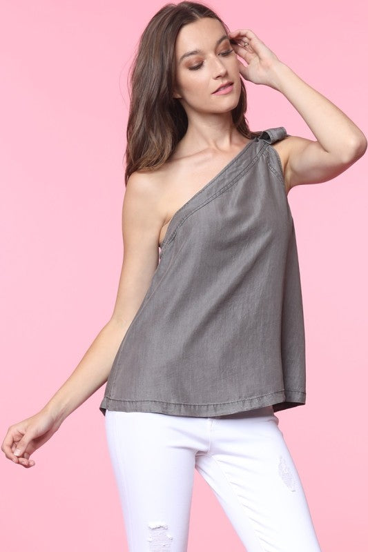 DT 1846 - One Shoulder Tie Top