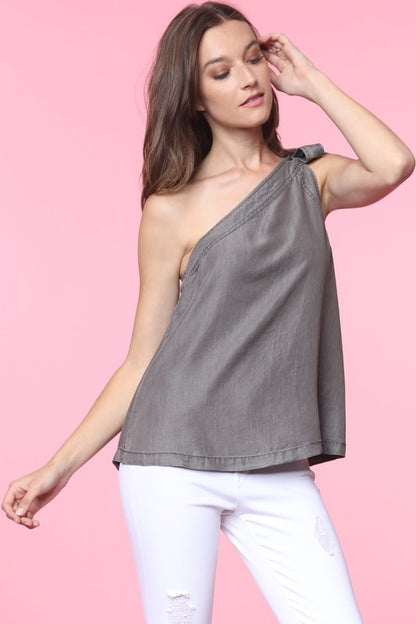 DT 1846 - One Shoulder Tie Top