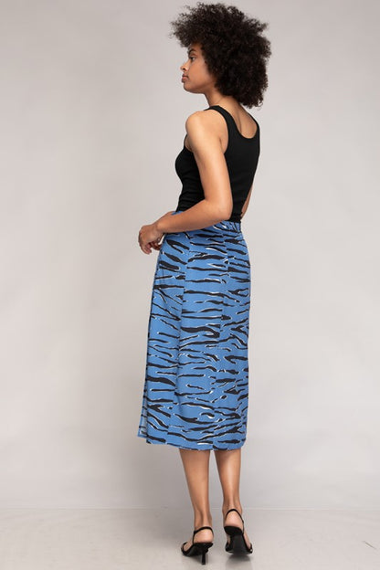 SKT 974 - Side Slit Button Down Midi Skirt