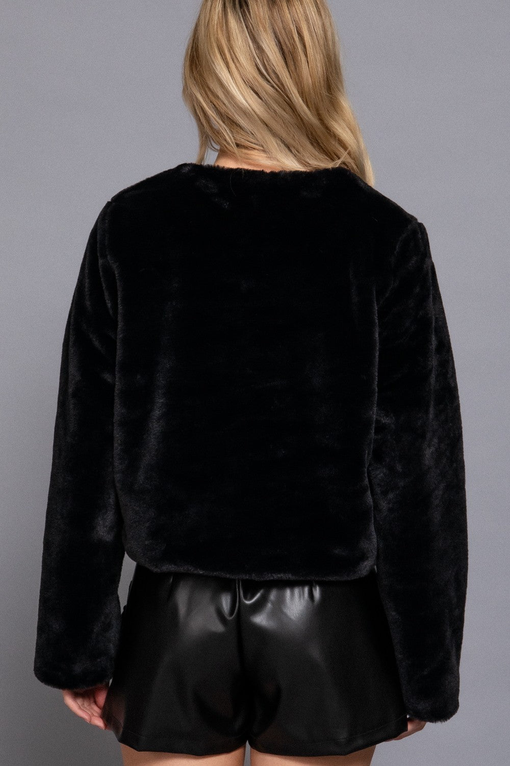 JCT 045 - Faux Fur Cropped Length Blazer