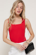 DT 1921 - Sleeveless Square Neck Knit Top