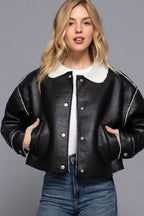 JCT 044 - Faux Leather Fur Lined Jacket