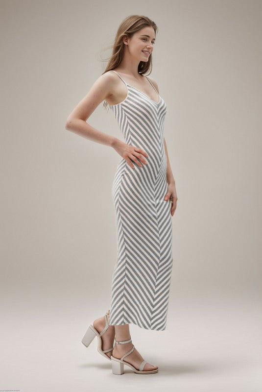 LD 580 - Stripe Maxi Dress