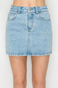 SKT 1070 - A Line Denim Mini Skirt