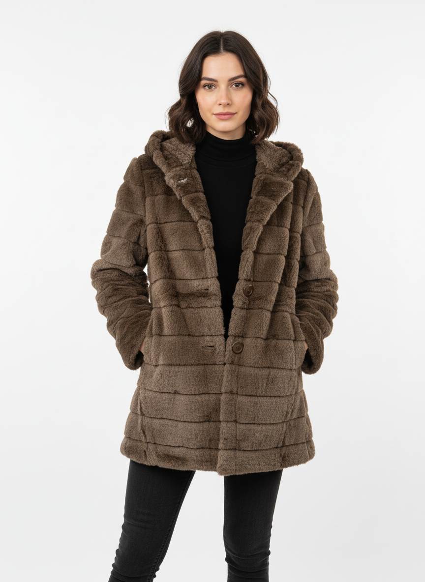 JCT 025 - Button Down Fur Coat