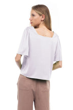 CT 2797 - Cropped Short Sleeve Blouse
