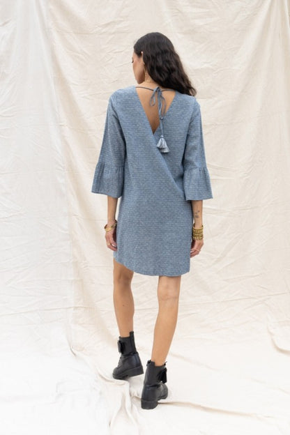 CD 3679 - Ruffle Sleeve Shift Dress