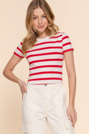 CT 2839 - Short Sleeve Knit Crop Top