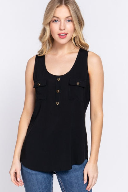 CT 2673 - Sleeveless Scoop Neck Top