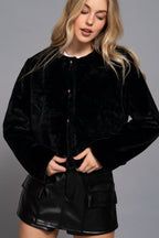 JCT 045 - Faux Fur Cropped Length Blazer