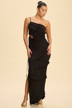 LD 468 - Embroidered Accordian Dress