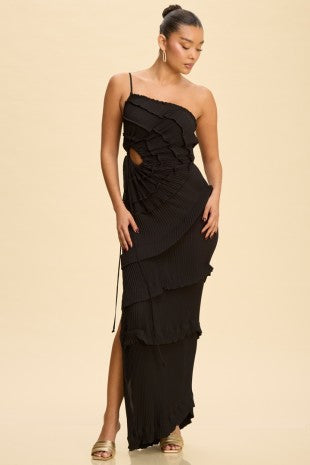 LD 468 - Embroidered Accordian Dress