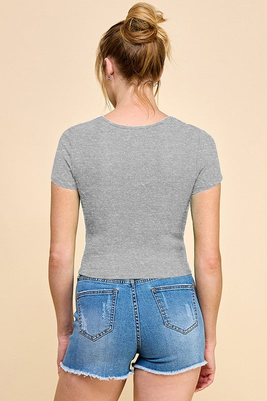 CT 2683 - Ribbed Short Sleeve Top