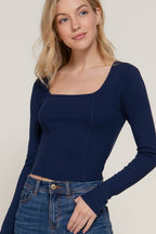 CT 2759 - Long Sleeve Corset Knit Top