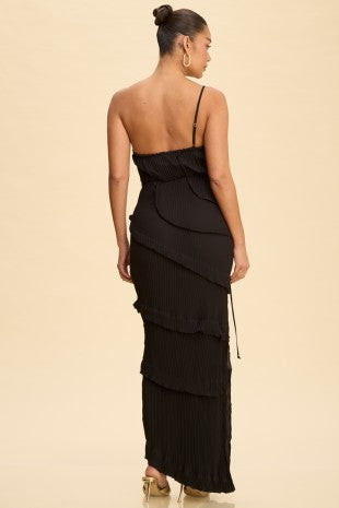 LD 468 - Embroidered Accordian Dress