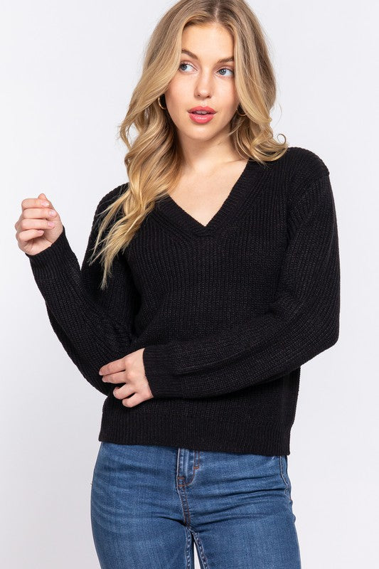 SWT 007 - Long Sleeve V-Neck Sweater