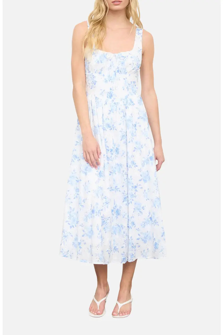 DD 1446 - Floral Front Tie Corset Dress