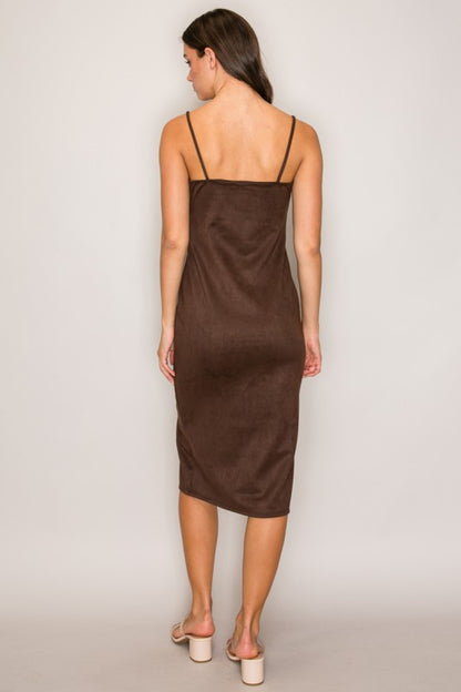 DD 1355 - Stretchy Suede Midi Dress