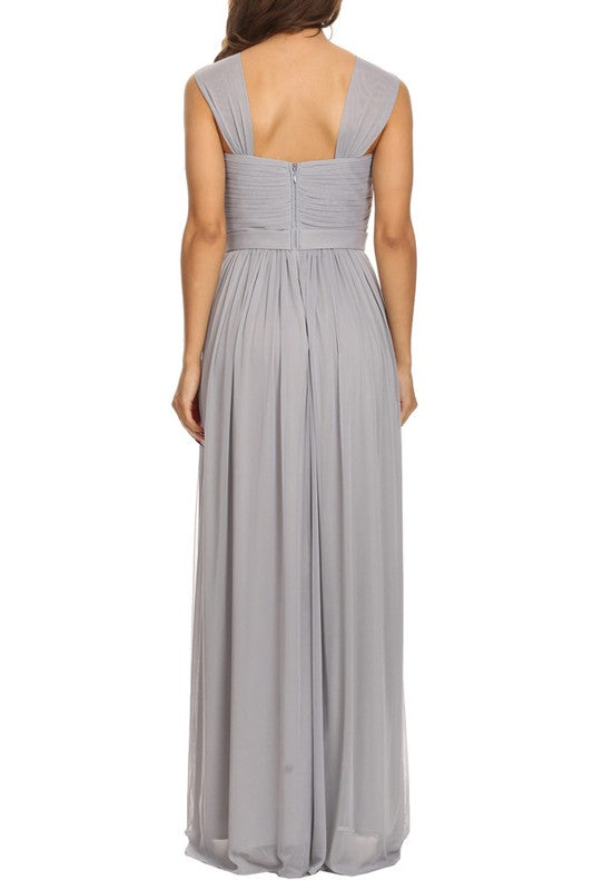 GOWN 409 - Ruched Chiffon Bridesmaid Dress