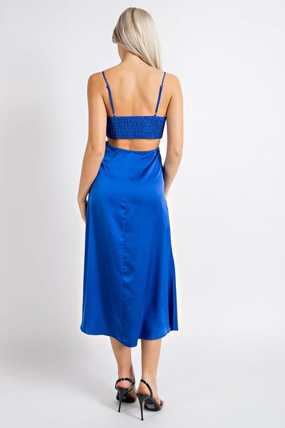 LD 629 - Satin Cutout Maxi Dress
