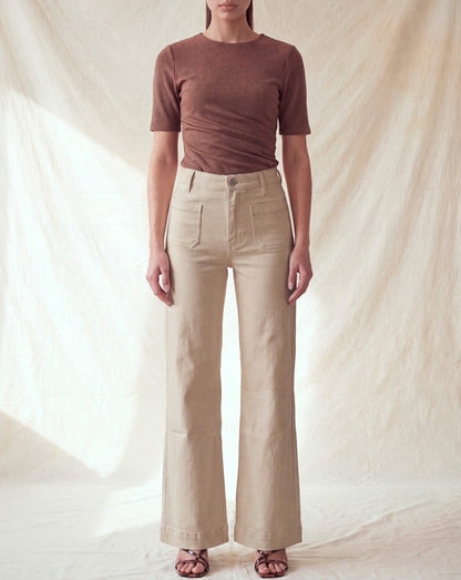 P 873 - Front Pocket Wide Leg Jeans