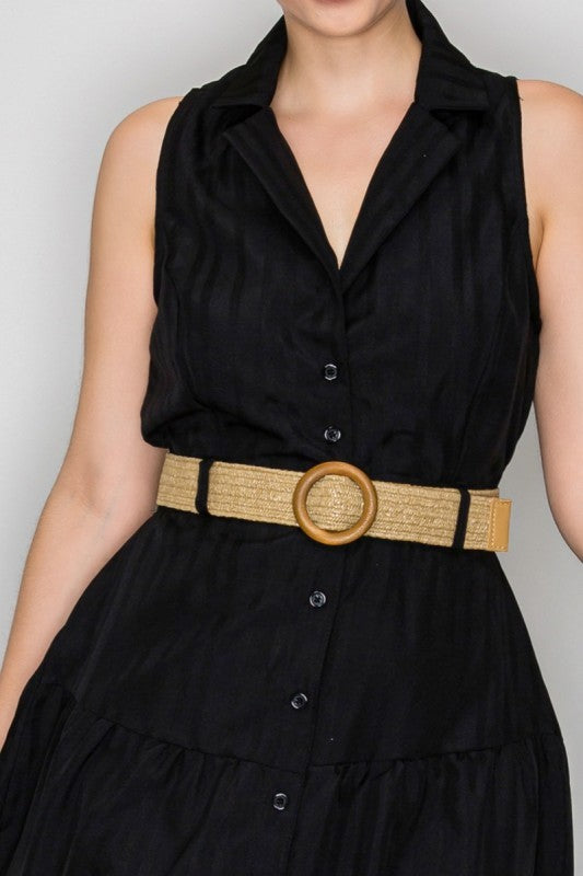 LD 632 - Belted A-Line Dress