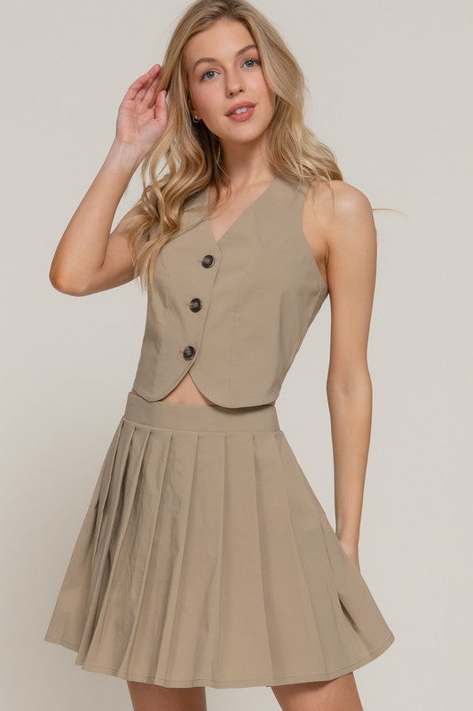 SET 015 - Pleated Mini Skirt