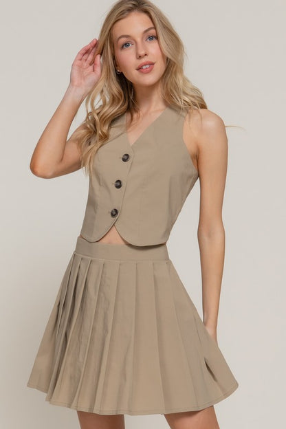 SET 015 - Pleated Mini Skirt