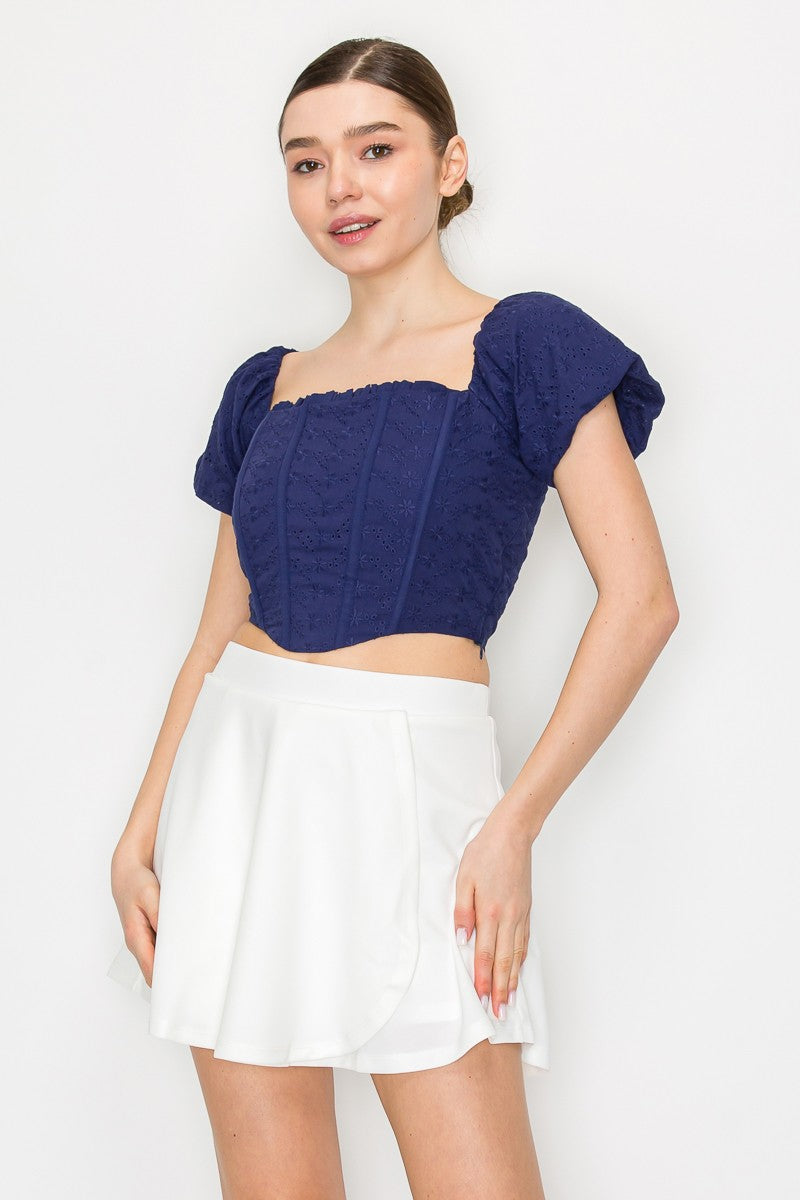DT 1905 - Smocked Corset Crop Top