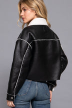 JCT 044 - Faux Leather Fur Lined Jacket