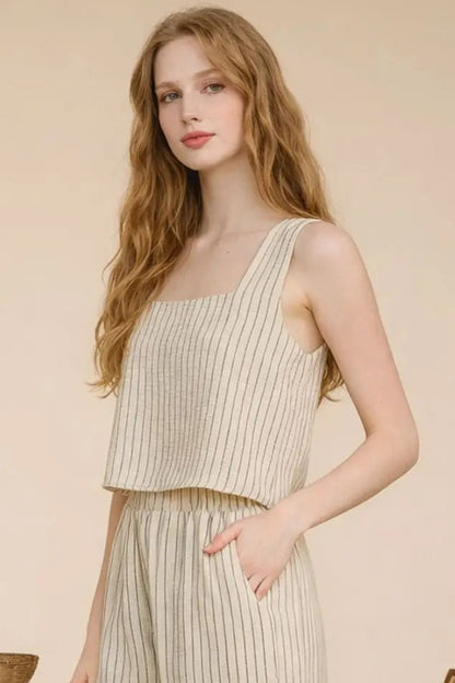 SET 060 - Sleeveless Pinstripe Tank