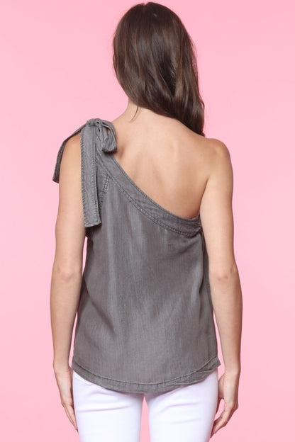 DT 1846 - One Shoulder Tie Top