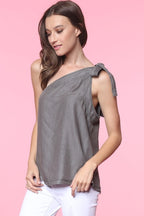 DT 1846 - One Shoulder Tie Top
