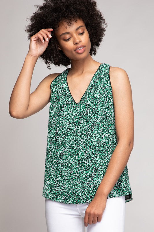 CT 2749 - Coffee Bean Print Top