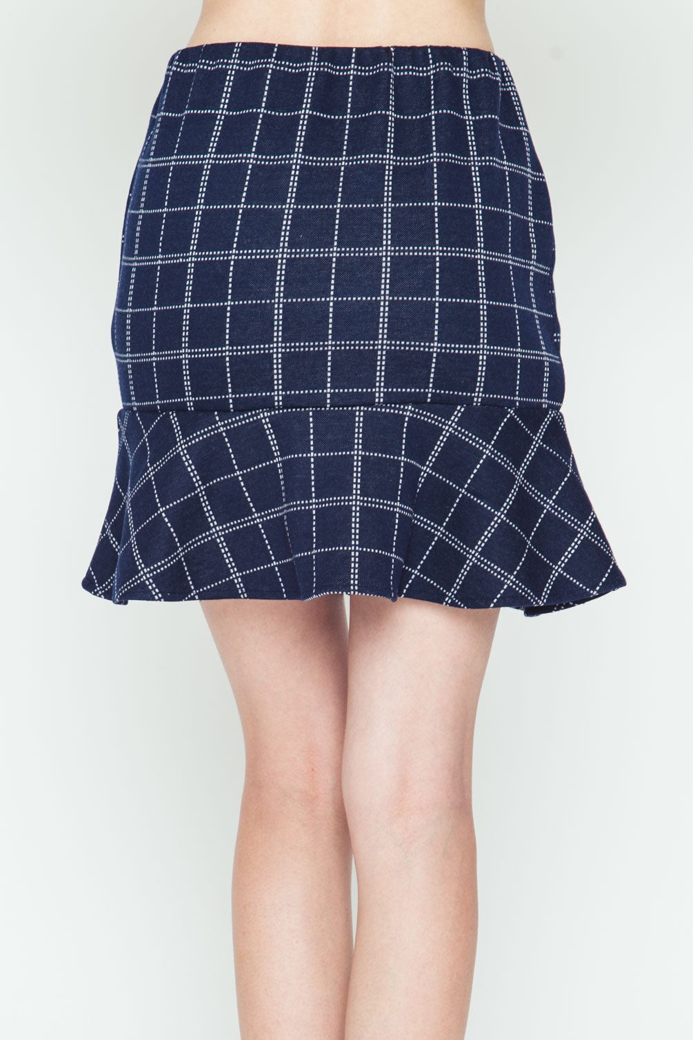 SKT 1090 - Checkered Mermaid Mini Skirt
