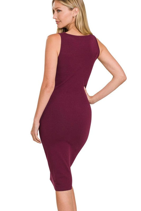 CD 3674 - Sleeveless V-Neck Midi Dress